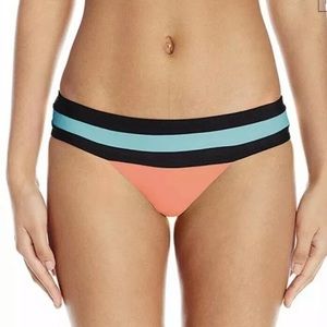 PilyQ Coral Branded Color Block FullBottom NWT Lrg